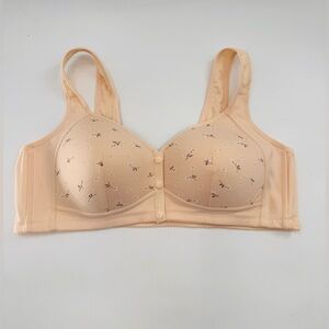 Bra Front Snap Seniors Wireless Padded Daisy 42D Intimates Undergarments NWOT